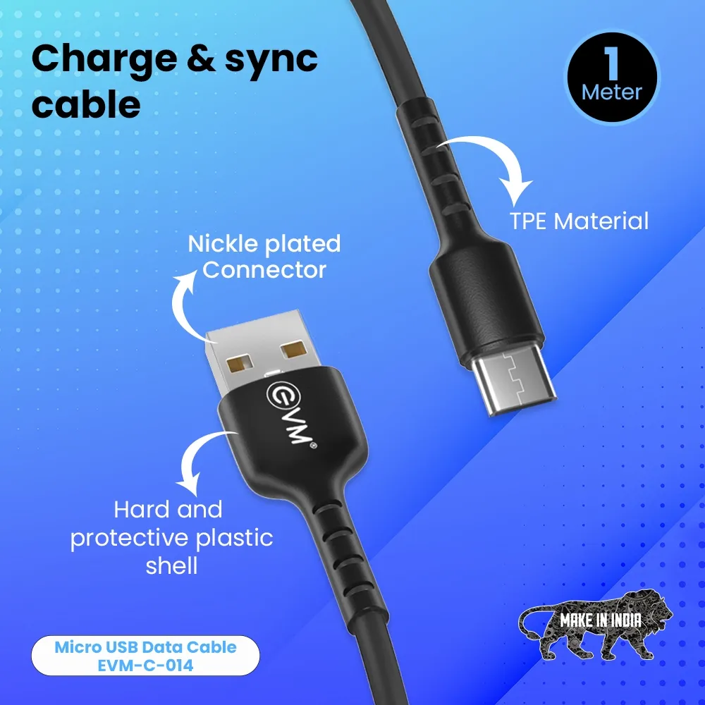 EVM Micro USB Charge & Sync Cable EVM-C-014-B view 4